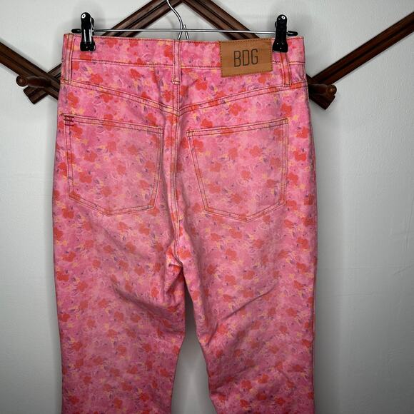 BDG Urban Outfitters Pink Floral Hi Rise Flare Jeans - Picture 3 of 6